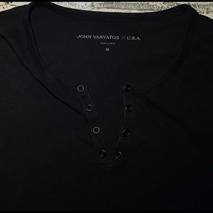 JOHN VARVATOS Eyelet SS Henley